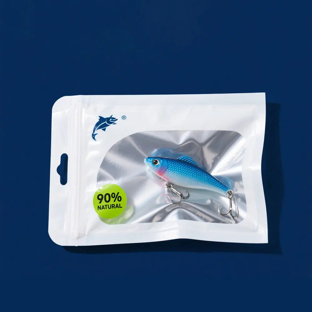 Eco Friendly Ziplock Seal Soft Plastic Worm Fishing Lure Bait Packaging Clear Zipper Bags with Hanging Hole
