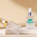 Cheap Price Ready Goods Silk Printing logo Cosmetic Package 30ml Essential Oil Matte Frosted Empty Glass Dropper Bottle