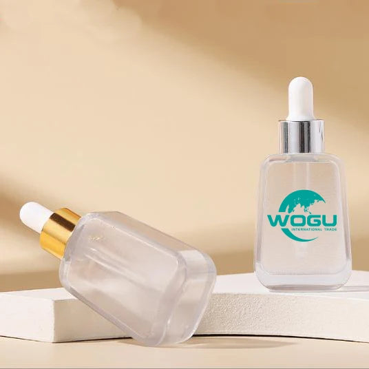 Cheap Price Ready Goods Silk Printing logo Cosmetic Package 30ml Essential Oil Matte Frosted Empty Glass Dropper Bottle