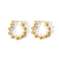 Stainless Steel 18K Gold Plated Geometric Trendy Baroque Pearls Hoop Earrings Non-Tarnish for Women's Anniversary