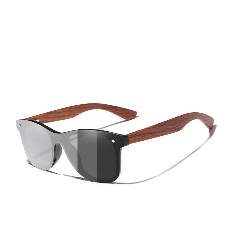 For Unisex Natural Wooden Rimless Sunglasses Polarized Fashion Photochromic Eyewear Custom Logo B-5504