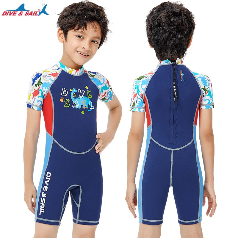Wholesale Children Wetsuits Boys 2MM Shorty Diving Suit Neoprene Swimwear Wet Suit Kids UV Protection Swimming Surfing Wetsuit