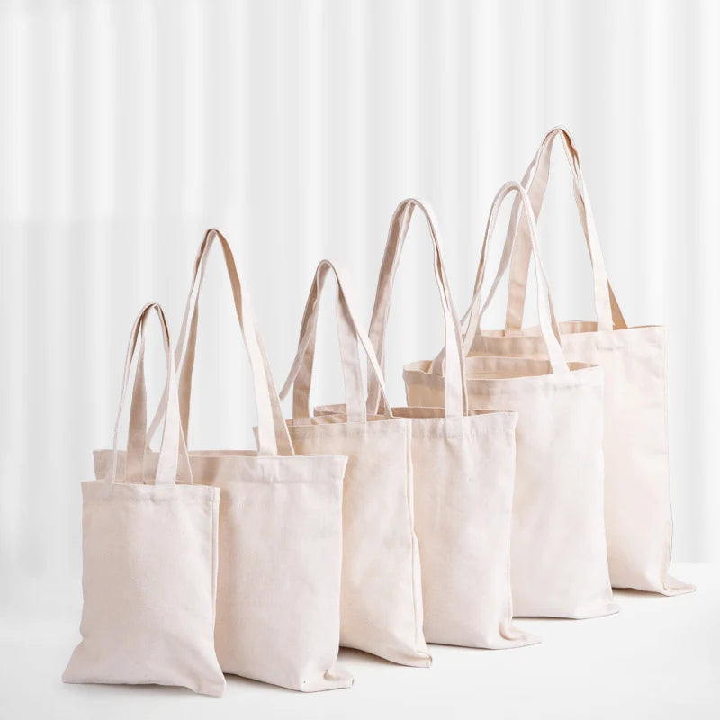 Wholesale Natural Cotton Canvas Tote Shopping Bag with Custom Print OEM Plain OEM Calico Carry Gift Promotion Bag