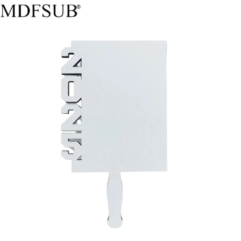 MDFSUB 3mm Sublimation Grad Fan Blank Sublimation Graduation 2025 Plaques Glossy White Blank Sublimation MDF Grad Paddle Fan