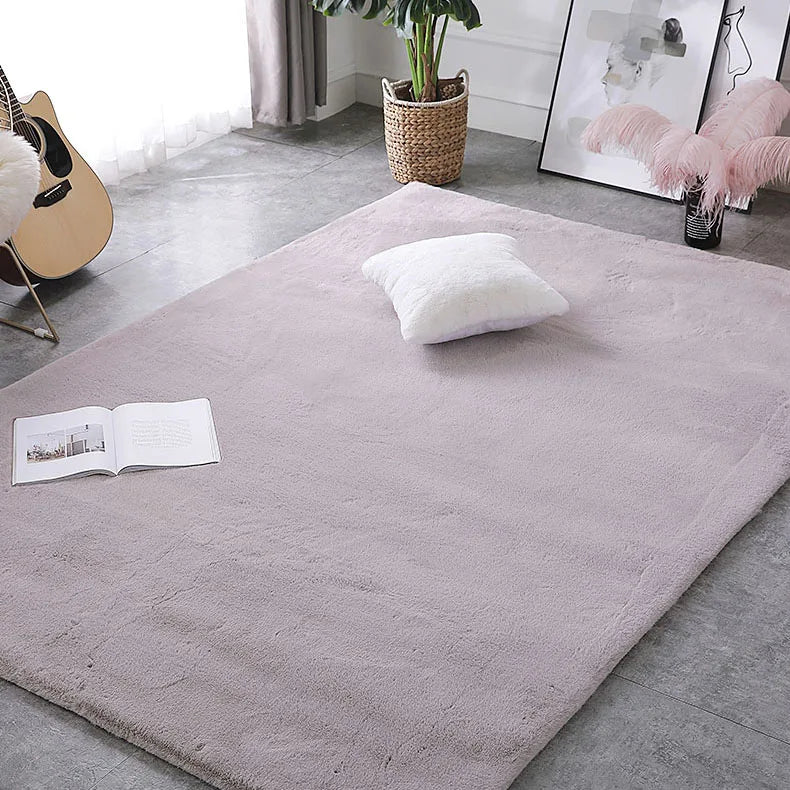 Soft Area Rugs Faux Rabbit Fur Rug Carpet for Living Room Bedroom Sofa Home Decor Gray