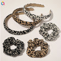 QiYue New Style Leopard Knitting Wild Oversize Hair Tie Headband Hair Rope Wash Face Headband Hair Accessories for Women