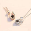 G.T Collier Projection Swan Rhinestone Clavicle Chain Nanotechnology Personalized Photo Projection Necklace for Her