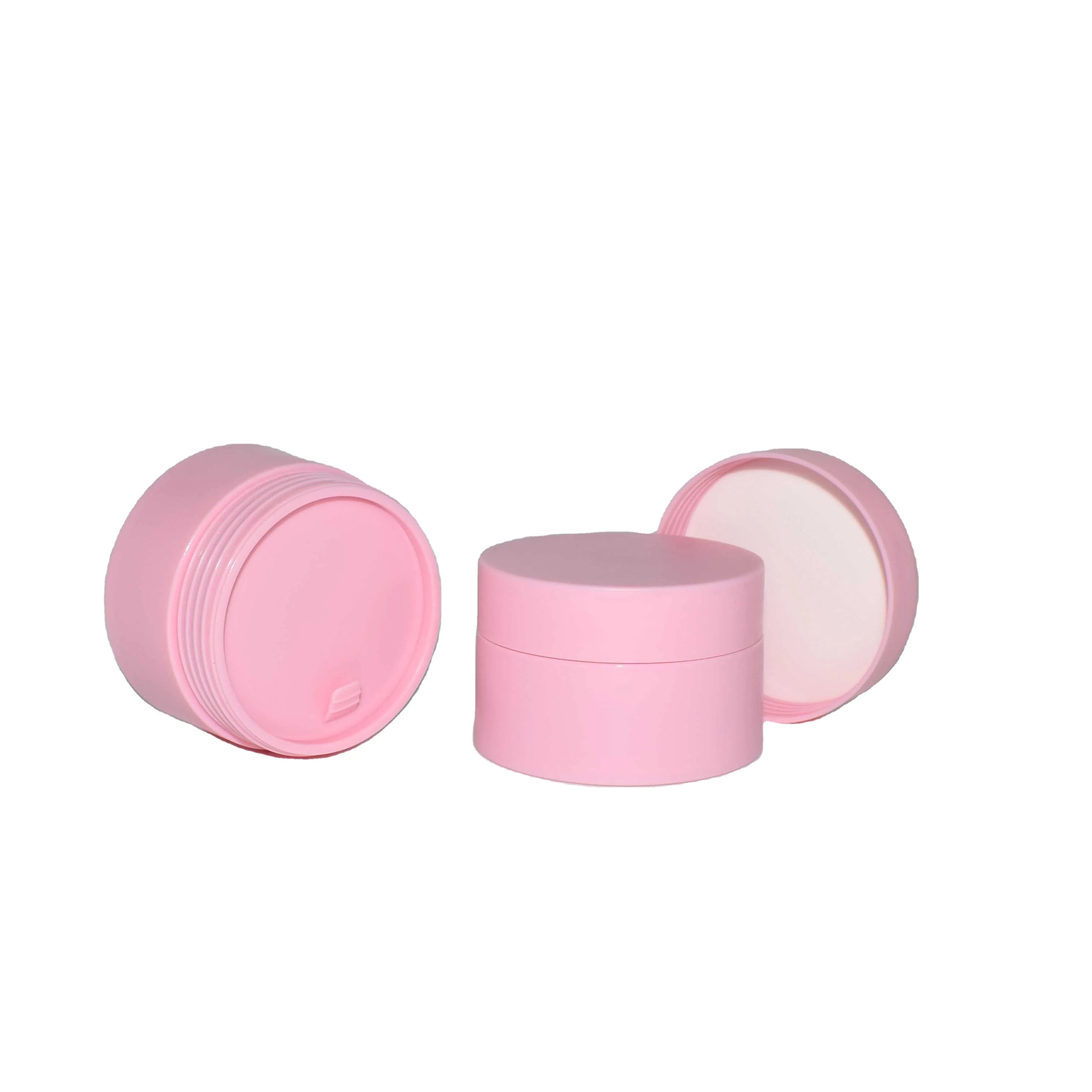 5g 15g 20g 30g 50g Double Wall Frosted PP Cosmetics Face Cream Empty Jars Pink Color Packaging