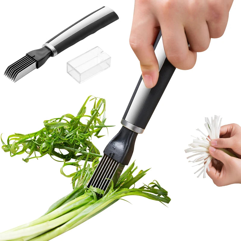 Wholesale Garlic Slicer Kitchen Accessories Stainless Steel Onion Knife Shredded Onion Cutter