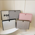 Customize Popular Vintage Tote File Handbag Larger Capacity Cotton Canvas Notebook Computer Clutch Bag for Women