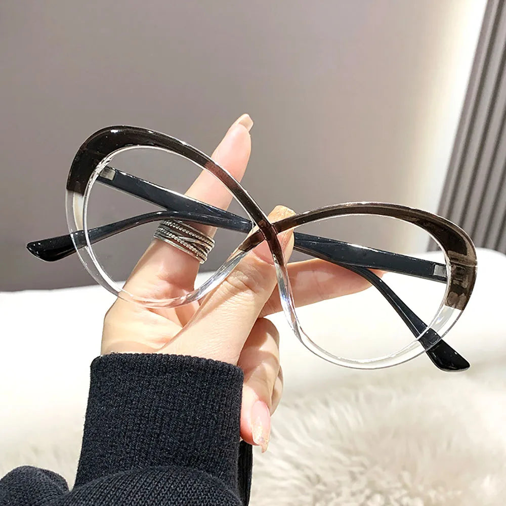 2026 Custom Prescription Frames Eyeglass Frames Anti Reflective Blue Light Glasses Vintage Oversized Cat Eye Eyeglasses Frame