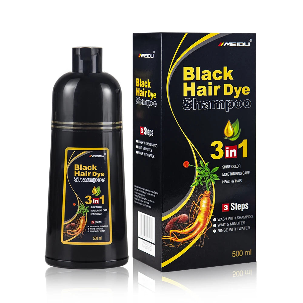 Meidu Factory OEM Private Label Best Price Permanent Magic Dye Black Hair Color Shampoo