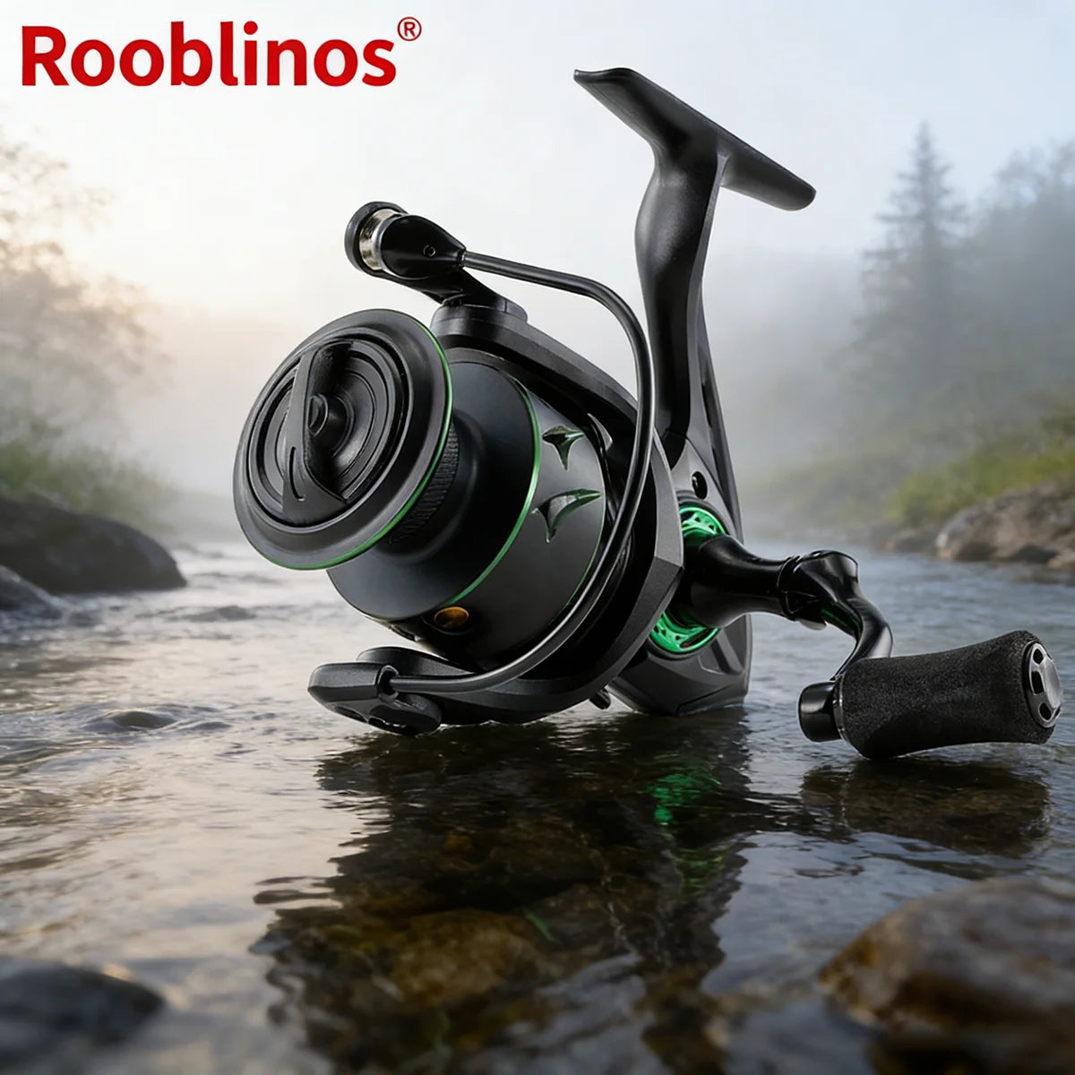 [Germany Stock] Rooblinos RF Left-hand Spinning Reel 5.2:1 Gear Ratio 5 Bearing 257g Aluminum Nylon Material
