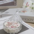 Wholesale Customized Luxury Glass Jar Organic Natural Dry Flower Scented Candles with Lid Soy Wax Christmas & Holiday