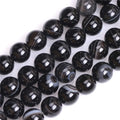 Wholesale Gemstone Healing Natural Stone 4mm 6mm 8mm 10mm Black Brown Red Striped Agate Loose Bead for Jewelry