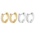 High End Stainless Steel Zirconia Thin Huggie Earrings Initial Flat Round Diamond Thick Hoop Earring Cartilage Piercing Jewelry