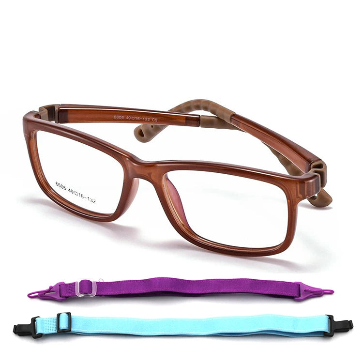 Wholesale Unisex TR90 Children's Durable Full-Rim Rectangle Optical Glasses Frames with Glasses Case Classic Color Fast Delivery