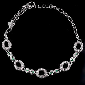 Sterling Silver 4*5mm Semi Mount Bracelet Empty Support Blank Claw Setting S925 Base Holder Without Center Stone for Inlay DIY