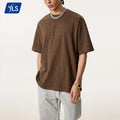 YLS1235 190 Grams 100% Slub Cotton Bamboo T Shirts Custom Screen Print Drop Shoulder Quality T-Shirt for Men