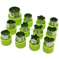Manjia Green Sandwich Cutter and Sealer Set Food Cutter for Kid Bread Sandwich Pancake Maker DIY Cookie Cutters