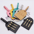 Personalized Gifts Sublimation Blanks Golf Bag Tag PU Leather Golf Tee Holder With 3 Wooden Tees