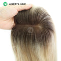 TP79 - 4.5"x 5" Lace Human Hair Toupee for Women 12" Spot Highlight & Dark Root Brazilian Hair Topper MegaBDM