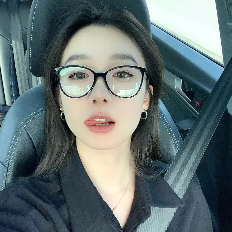 DL Glasses Eyewear Fashionable Korean Style Anti Blue Ray Optical Reading Eyeglasses Retro Women Rectangle PC Frame