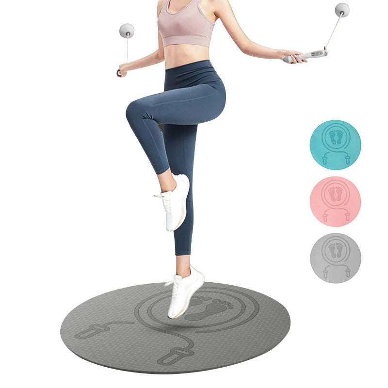 Customizable Logo High Density 6mm Thick TPE Jump Ropeless Mat for Exercise 60cm Long Mute Noise Mat Rope Skipping Feature Yoga