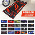 Custom Garage Motorcycle Mats with Oil-absorbent Personalized Rubber Backing Motorcycle Carpet Pit Mat for Motorcycle Supplier