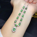 Luxury Delicate 925 Sterling Silver Natural Diopside Free Shipping Birthstone Engagement Classic Jewelry Pendant for Women