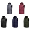 Men's New Winter Warm Waistcoat Casual Puffer Bubble Jacket with Detachable Hood Zipper Closure and Quilted Insulated Gilet