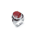 Abiding Natural Red Agate Carnelian Bat Rings 925 Sterling Silver 4 Prong Vintage Ring for Women Bijoux Fine Jewelry