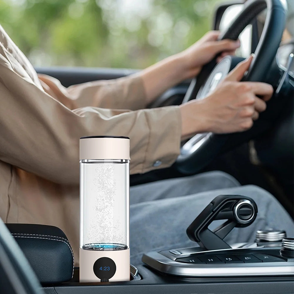 Suyzeko Smart Hydrogen-rich Water Bottle 390ml 2000-5000ppb H2 Content 99.99% Molecular Hydrogen Generator