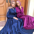 MOTIVE FORCE 2024 Abaya Dubai Islamic Clothing Dress Loose Flower Print Long Sleeves Long Dress Muslim