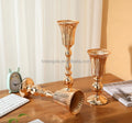 Wedding Decorative Tall Table Metal Candlestick Holder Gold Flower Vase Stand Wedding Table Centerpiece for Artificial Flowers
