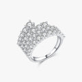 925 Sterling Silver Classic Fine Jewelry Sparkling Zircon Trendy Luxury Rings Party Delicate Wedding Engagement Bands for Women