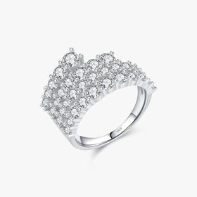 925 Sterling Silver Classic Fine Jewelry Sparkling Zircon Trendy Luxury Rings Party Delicate Wedding Engagement Bands for Women