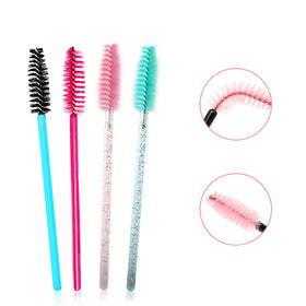 Wholesale Disposable High Quality Plastic Nylon Professional Eyelash Extension Tools Private Label Colorful Makeup Brush
