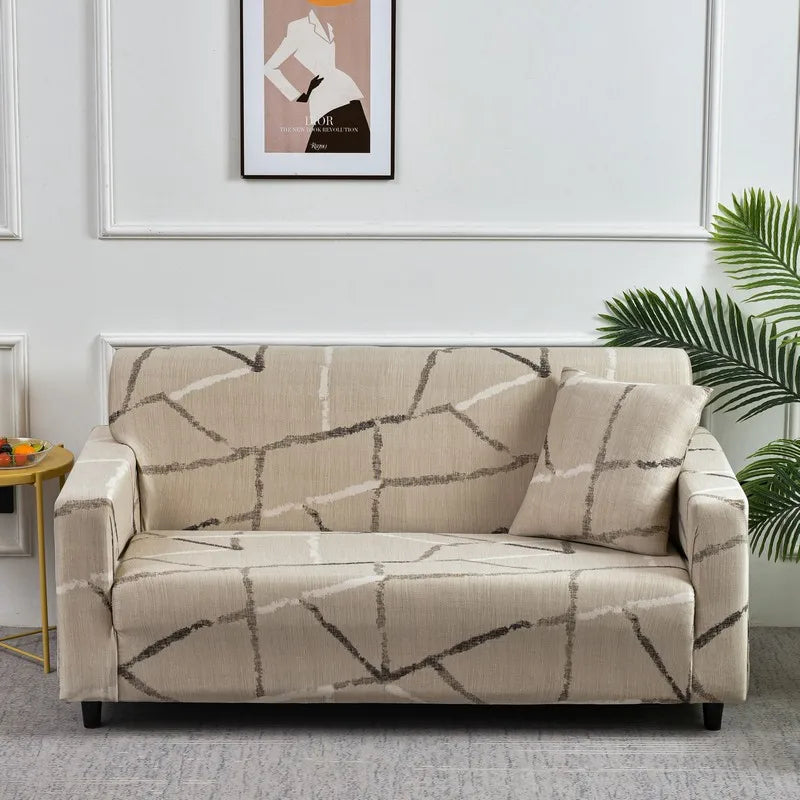 Best Price Printed Floral Stretch Sofa Slipcover Washable Three-Person Cover for Home Use