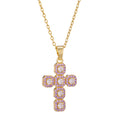 Hot Selling Trendy Cross Pendant Necklace with Stainless Steel Zircons Charm for Women for Weddings and Gifts