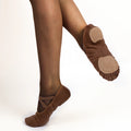 EU US in Stock Changzhou Tan Ballerina Slippers Flats Ballet Brown Stretch Fabric Ballet Shoes Dance for Women and Girls Kids