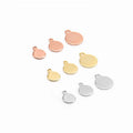 Wholesale Mirror Polishing Stainless Steel Blank Gourd Round Charm Vacuum Plating Gold Disc Pendant for Necklace Jewelry Making