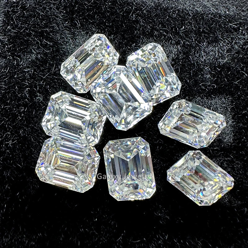Ready to Ship Wholesale D Color Moissanite Stone Emerald Cut Moissanite Loose Diamonds for Jewelry Making
