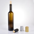 High Quality 500ml & 750ml Green Wine Bottles for Bordeaux Round Grape Storage Cork Liqueur Bottles MOQ 100pcs