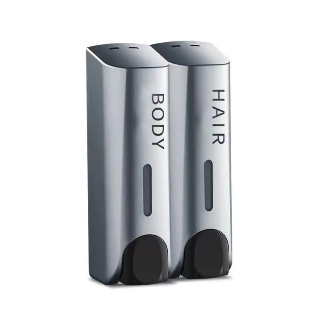 Double Head Manual Press Plastic Soap Dispenser 500ml Foam Liquid Dispenser Wall Mounted Shower Shampoo for Hotel