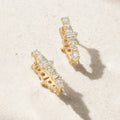 LOZRUNVE Fashion Jewelry 925 Sterling Silver Custom Colored Sapphire Baguette Oval Hoop Earring