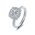 S925 Sterling Silver Square 1CT Moissanite Rings Exquisite Shiny Full Diamond Wedding Rings Gifts for Women Engagement Jewelry