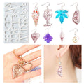 Drop Glue Mold Maple Leaf love Geometric Earrings Pendant Silicone Mold Mirror Resin Mold Used for DIY Handmade