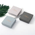 Luxury Elegant Grey Jewelry Packaging Gift Paper Box Sponge Rose Gold Foiled Logo for Necklace Earring Glossy Lamination Watch