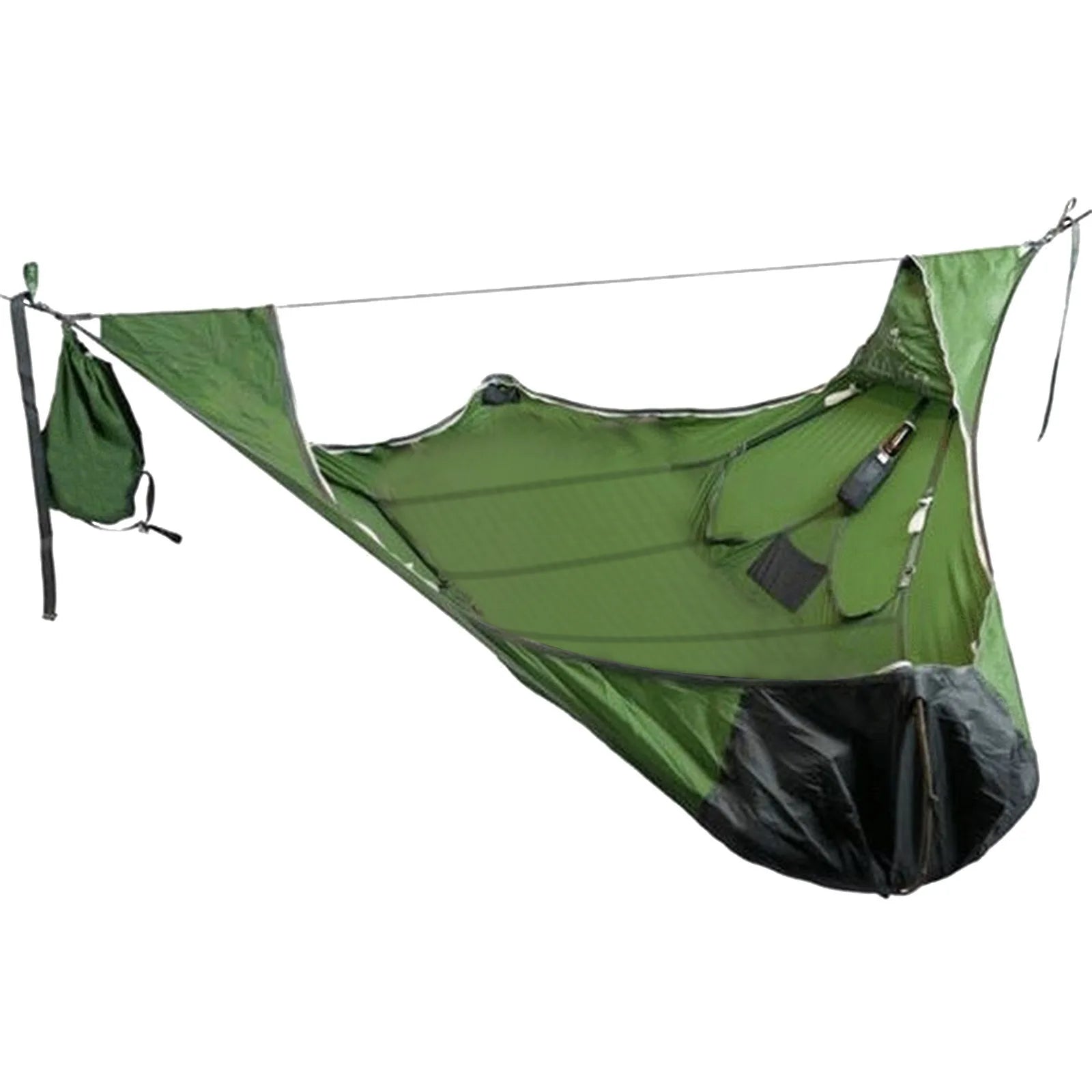 Nylon Flat Sleep Hammock Tent with Bug Net Suspension Kit Camping Cot with Rain Fly for Outdoor Adventures